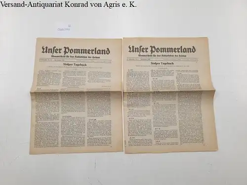 Vollack, Manfred (Ltg.): Unser Pommerland: Monatsschrift für das Kulturleben der Heimat
 Die Pommersche Zeitung Beilage: Nr. 3 / 4  1982 und Nr. 5 1982: Stolper Tagebuch. 