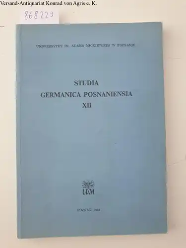 Gierlinska, Anna: Studia Germanica Posnaniensia XII: Neue Aspekte der Grass-Forschung. 