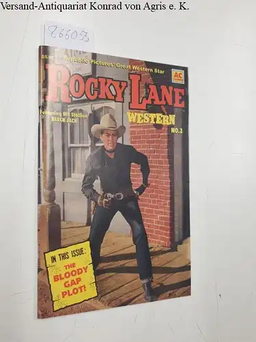 AC comics: Republic Pictures´ Great Western Star ROCKY LANE , Western No.2 , featuring his Stallion BLACK JACK, in this issue: The Bloody Gap Plot!. 