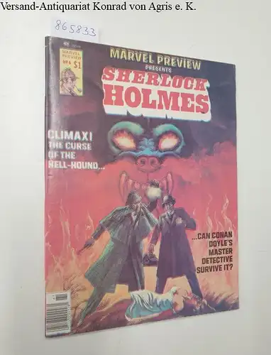 Lee, Stan and Ken Barr (Cover Painting): Marvel Preview Presents : Sherlock Holmes : Vol. 1 No. 6 Spring 1976 : SELTENER FEHLDRUCK / RARE MISPRINT. 