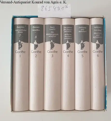 Goethe, Johann Wolfgang von: Johann Wolfgang von Goethe - Werke in 6 Bänden. Im farb. illustr. Kassette. 