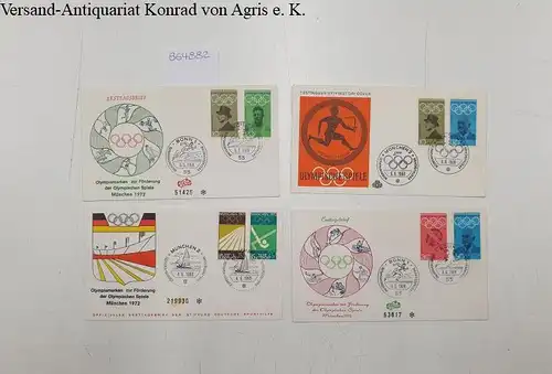 Deutsche Bundespost: 4 Erstagsbriefe Olympische Spiele München 1968 und 1972. 