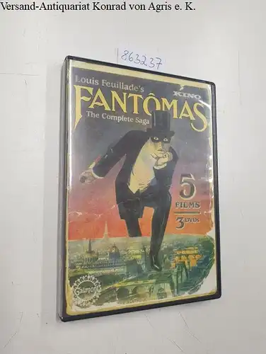 1998 Gaumont English Intertitle Version, Fantomas : The Complete Saga : 5 Films : 3 DVD Set