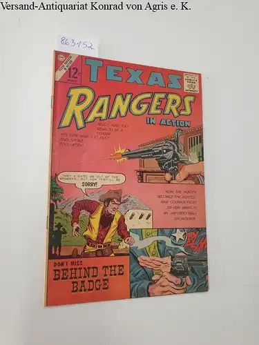 Charlton Comics Group: Texas Rangers In Action : Vol. 1 Number 38 March, 1963. 