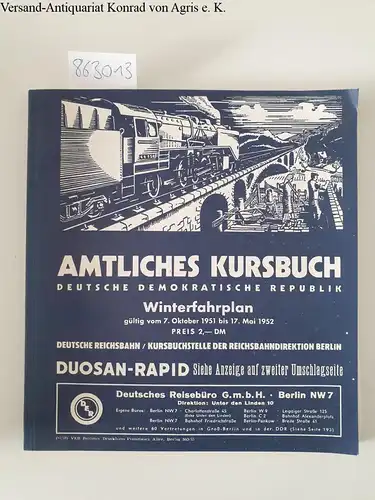 Deutsche Reichsbahn, Kursbuchstelle: Amtliches Kursbuch deutsche Demokratische Republik Winterfahrplan 1952
 gültig vom 7. Oktober 1951 bis 17. Mai 1952,  Nachdruck von 1999. 