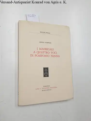 I Madrigali a quattro voci di Pomponio Nenna