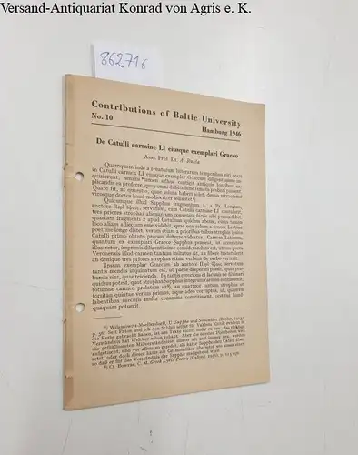 Ruksa, A: De Catulli carmine LI eiusque exemplari Graeco
 (= Contributions of Baltic University No.10). 