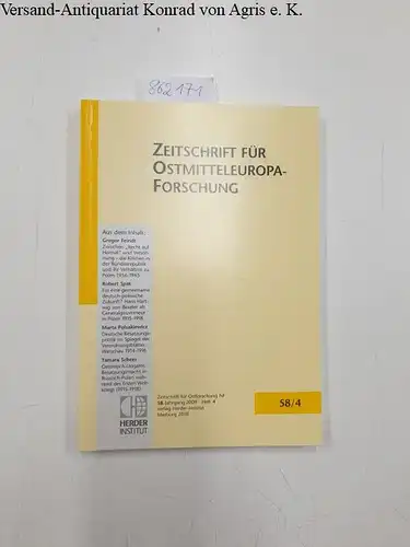 Zeitschrift für Ostmitteleuropa-Forschung: Zeitschrift für Ostmitteleuropa-Forschung 58 (2009), Heft 4. 