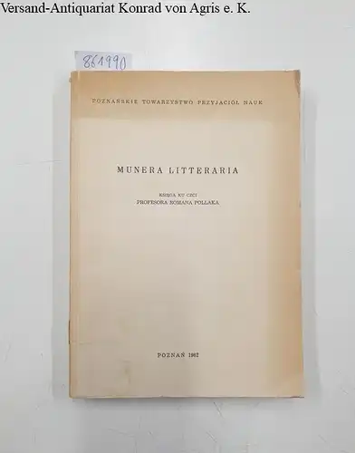 Pollak, Roman: Munera litteraria Ksiega ku czci. 