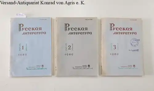 Akademie der Wissenschaften der UdSSR und Institut für Russische Literatur Puschkin Haus (Hrsg.): Russische Literatur : 1989 : Vol.1 - 3 
 in russischer Sprache. 