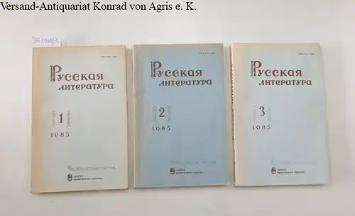 Akademie der Wissenschaften der UdSSR und Institut für Russische Literatur Puschkin Haus (Hrsg.): Russische Literatur : 1985 : Vol.1 - 3 
 in russischer Sprache. 