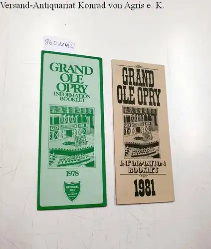 Grand Ole Opry: Information Booklet : 2 Stk.: 1978 & 1981. 