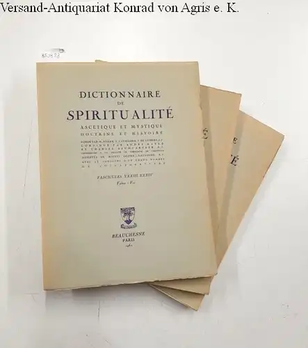 Viller, M. (Hg.), André Rayez (Hg.) Charles Baumgartner (Hg.) u. a: Dictionnaire de Spiritualité - Fascicules XXXIII-XXXIV, XXXV-XXXVI et XXXVII-XXXVIII [=Tome V Faber-Fyot]
 Ascétique et Mystique - Doctrine et Histoire. 