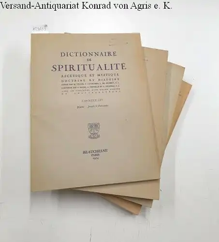 Derville, A. (Hg.), André Rayez (Hg.) A. Solignac (Hg.) u. a: Dictionnaire de Spiritualité - Fascicules LII-LIII, LIV-LXXXVII-LV, LVI et LVII-LVIII [=Tome VIII Jacob-Kyspenning] (unbeschnitten)
 Ascétique et Mystique - Doctrine et Histoire. 