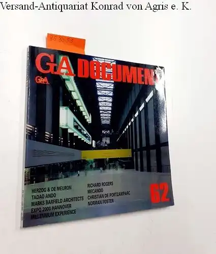 Futagawa, Yukio (Publisher/Editor): Global Architecture (GA) - Dokument No. 62. 