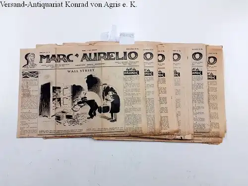 Redazione Marc'Aurelio: Marc' Aurelio : Anno XIII (1943) : N. 3,7,11-19,22,23,25-27 : Konvolut 16 Hefte 
 Humoristische Römische Wochenschrift : Edizione Italo - Tedesca. 