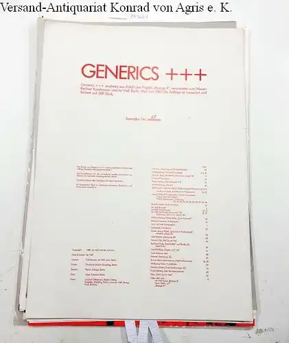 Neuer Berliner Kunstverein und ter Hell, Berlin (Hrsg.): Generics +++ / Projekt "Bezüge II" : Limitiert Nr. 68/500 
 Generics +++ erscheint aus Anlaß des...