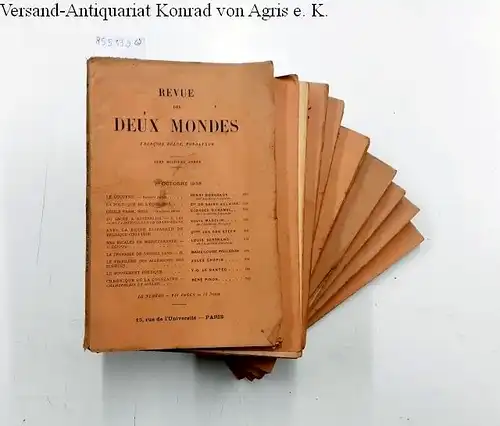 Redaktion: Revue des Deux Mondes 1938 - 9 Ausgaben der Zeitschrift. 