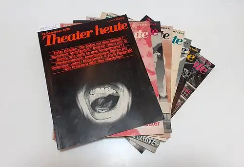 Friedrich, Erhard, Siegfried Melchinger und Henning Rischbieter (Hrsg.): Theater heute : Die deutsche Theaterzeitschrift : Konvolut 8 Hefte 
 Oktober 1969; 7 Juli 1971; August 1972; Oktober 1972; Jahressonderheft 1972; 5 Mai 1973; 12 Dezember 1973; 5 Mai 