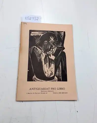Antiquariat Pro Libro, Waltraud Materne: Antiquariat Pro Libro Katalog 117 , September 1992. 