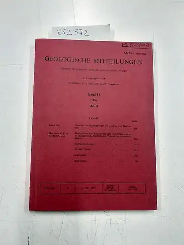 Breddin, Hans (Hrsg.), K.-H. Heitfeld (Hrsg.) und W. Plessmann (Hrsg.): Geologische Mitteilungen - Band 11, Heft 4. 