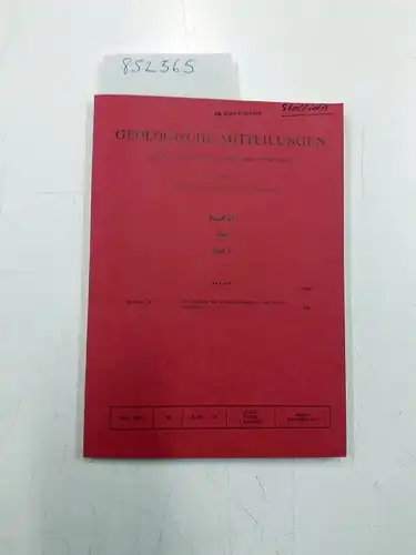 Breddin, Hans (Hrsg.), K.-H. Heitfeld (Hrsg.) und W. Plessmann (Hrsg.): Geologische Mitteilungen - Band 10, Heft 3. 