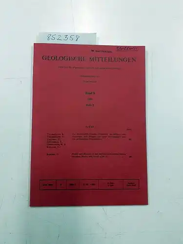 Breddin, Hans (Hrsg.): Geologische Mitteilungen - Band 9, Heft 3. 