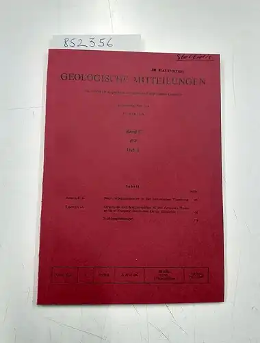 Breddin, Hans (Hrsg.): Geologische Mitteilungen - Band 9, Heft 2. 