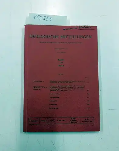 Breddin, Hans (Hrsg.): Geologische Mitteilungen - Band 4, Heft 4. 