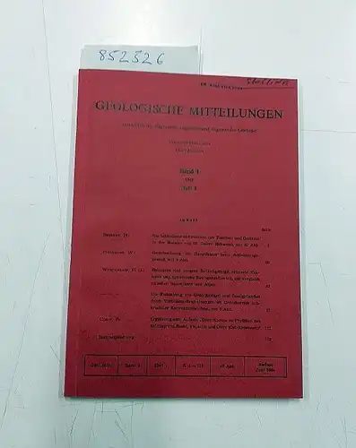 Breddin, Hans (Hrsg.): Geologische Mitteilungen - Band 4, Heft 1. 