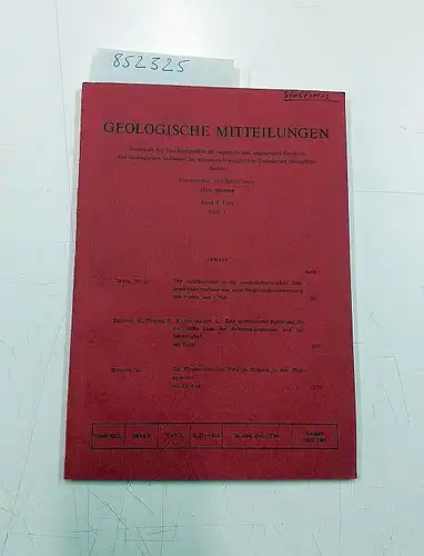 Breddin, Hans (Hrsg.): Geologische Mitteilungen. 