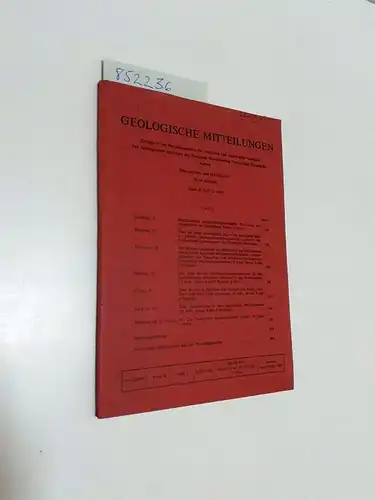 Breddin, Hans (Hrsg.): Geologische Mitteilungen. 