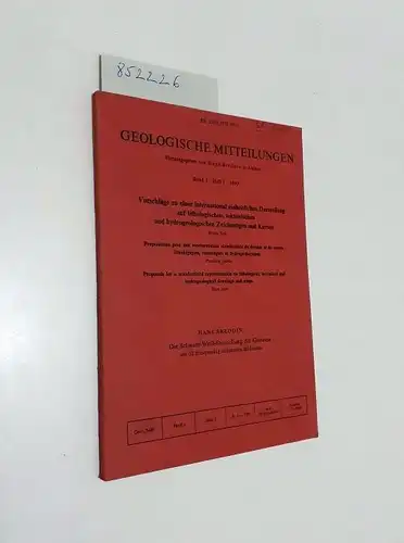 Breddin, Hans (Hrsg.): Geologische Mitteilungen   Vorschläge zur einer international einheitlichen Darstellung auf lithologischen, tektonischen und hydrogeologischen Zeichnungen und Karten
 Die Schwarz Weiß Darstellung.. 