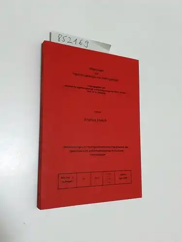 Herch, Andrea und K. Schetelig (Hrsg.): Untersuchungen zur hydrogeochemischen Charakteristik der Spurenelemente und Schwefelspezies im Aachener Thermalwasser. 