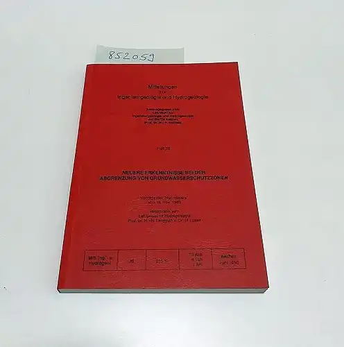 Heitfeld, K.-H. (Hrsg.), H.-R. Langguth und H. Losen: Neuere Erkenntnisse bei der Abgrenzung von Grundwasserschutzzonen
 Vorträgedes "Hydrofoyers" vom 16. Nov. 1989. 