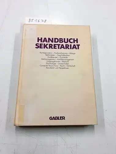 Böhme, Gisela: Handbuch Sekretariat. 