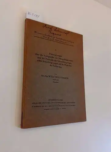 Welzenbach, Willi: Untersuchungen über die Stratigraphie der Schneeablagerungen und die Mechanik der Schneebewegungen nebst Schlußfolgerungen auf die Methoden der Verbauung
 Wissenschaftliche Veröffentlichungen des D. u. Ö. Alpenvereins Heft 9. 