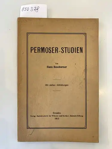 Beschorner, Hans: Permoser-Studien. 