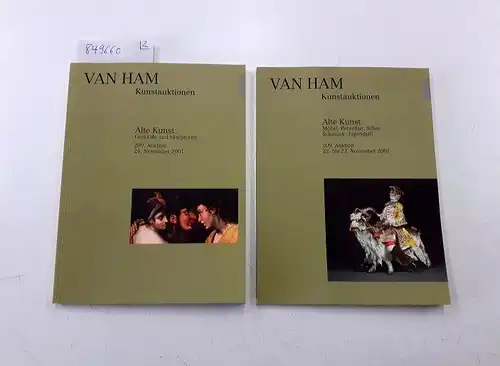 Van Ham Kunstauktionen: 209. Auktion (2 Kataloge)
 1. Katalog:  Alte Kunst - Möbel, Porzellan, Silber, Schmuck Jugenstil - 22. bis 23. November 2001; 2. Katalog: Alte Kunst - Gemälde und Skulpturen - 24. November 2001. 