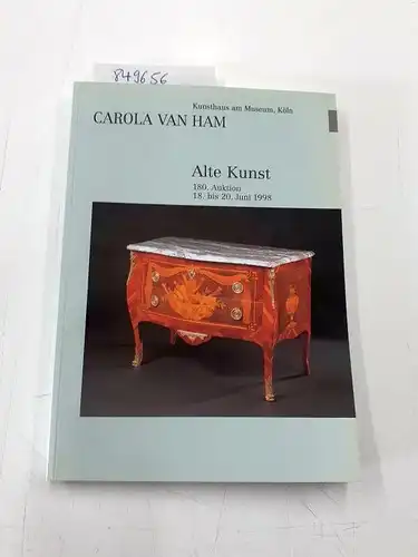 Van Ham Kunstauktionen: Carola Van Ham. Alte Kunst. 180. Auktionen. 18. bis 20. Juni 1998
 Mobiliar, Kunstgewerbe, Schmuck, Jugendstil, Aquarelle, Zeichnungen, Alte Graphik, Bronzen, Skulpturen, Gemälde Alter und Neurer Meister. 