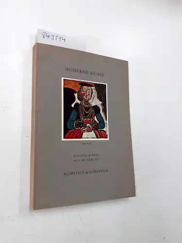 Galerie Klipstein & Kornfeld (Hrsg.): Auktion 99. Moderne Kunst des Neunzehnten und Zwanzigsten Jahrhunderts
 Die Sammlung O.S. und Bestände aus verschiedenen schweizerischen und ausländischen Privatsammlungen. 
