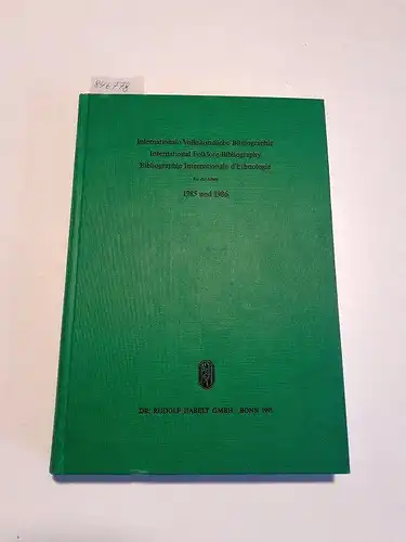 Alsheimer, Rainer (Hrsg.): Internationale Volkskundliche Bibliographie für die 1985 und 1986
 International Folklore Bibliography // Bibliographie Internationale d'Ethnologie. 