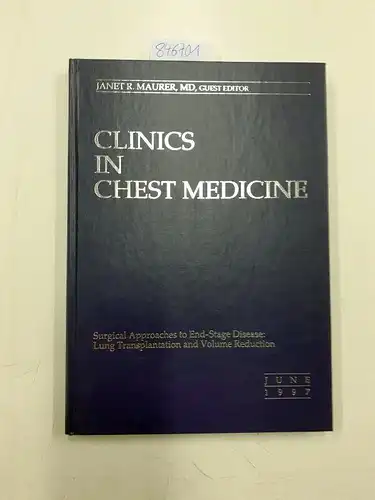Maurer, Janet R: Clinics in chest medicine, June 1997, volume 18 Number 2. 