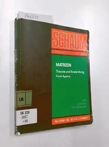 Frank, Ayres Jr: Schaum's outline: Matrizen. Theorie und Anwendung. 
