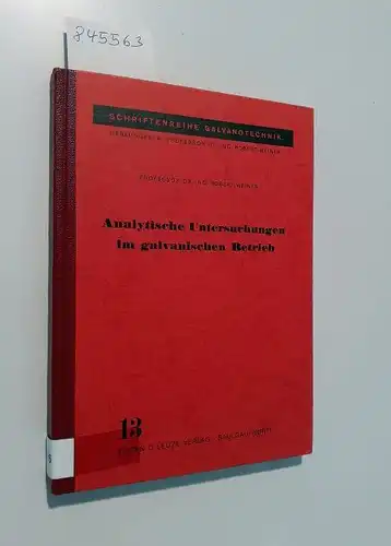 Weiner, Robert: Analytische Untersuchungen im galvanischen Betrieb
 Schriftenreihe Galvanotechnik : Herausgeber Prof. Dr.-Ing. Robert Weiner. 
