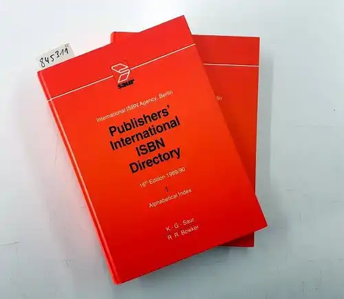 Ederer, Walter and ISBN Agency  International: PUBLISHERS' INTERNATIONAL ISBN DIRECTORY: 16TH EDITION; 1989/90. Alphabetical Index/Geographical Index. Numerical ISBN Index. 