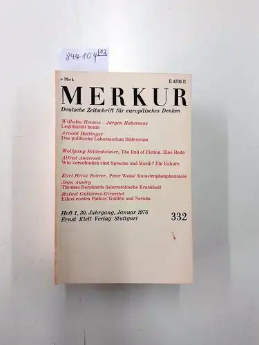 Moras, Joachim und Hans Paeschke (Hrsg.): (1976) Merkur : Deutsche Zeitschrift für europäisches Denken. 