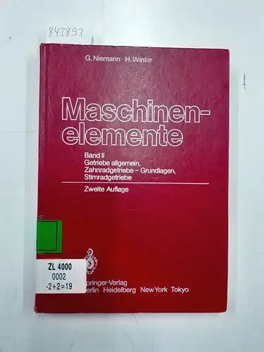 Niemann, Gustav und Hans Winter: Maschinenelemente: Band 2: Getriebe allgemein, Zahnradgetriebe - Grundlagen, Stirnradgetriebe. 