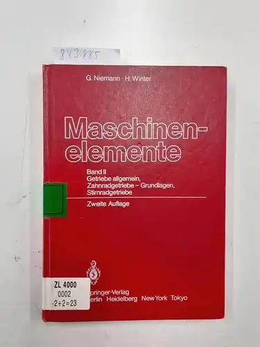 Niemann, Gustav und Hans Winter: Maschinenelemente: Band 2: Getriebe allgemein, Zahnradgetriebe - Grundlagen, Stirnradgetriebe. 