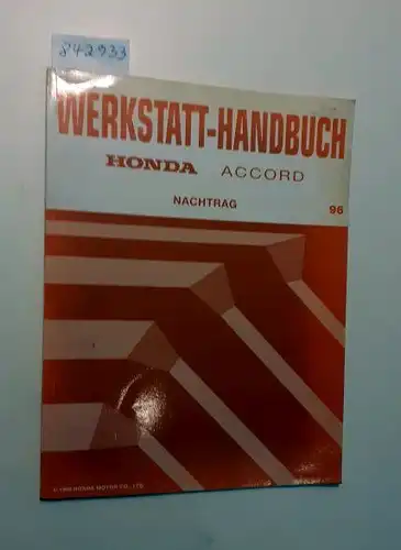Honda: Honda Accord Werkstatthandbuch Nachtrag 96. 